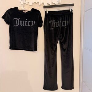 Juicy Couture Black Velour Track Pants